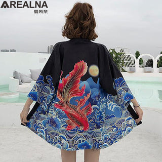 Haori Yukata Men Korean Samurai Japanese Kimono Traditional Clothing Vintage Crane Anime Kimono Beach Girls Cosplay Dress Shirts ALODIA STORE