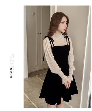 Spring New Elegant Two Piece Korean Dress ALODIA STORE
