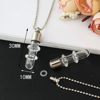2PCS Glass Locket Urn Jewelry Cremation Jewelry Urn Necklace for Ashes Fillable vials Necklaces Blood Vial Necklace ALODIA STORE