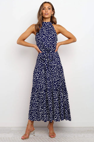 Summer Long Dress Polka Dot Casual Dresses Black Sexy Halter Strapless New 2023 ALODIA STORE