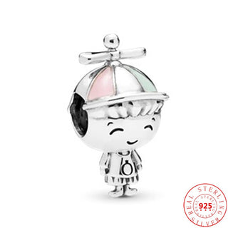 100% 925 Sterling Silver Boy Girls Feather Cat Dog Family Tree Beads Fit Original Pandora Charms Bracelet Women DIY Fine Jewelry ALODIA STORE