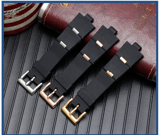Silicone Watch Barcelet Watch Accessories Band for BVLGARI DP42C14SVDGMT Convex 8mm Rubber Strap Men and Women 2 Types ALODIA STORE