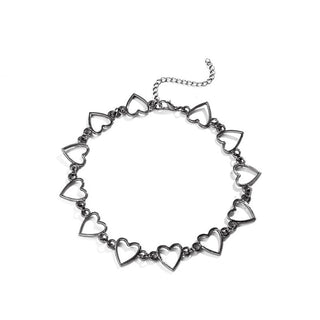 Kpop Vintage Harajuku Goth Metal Heart Neck Chains Choker Grunge Necklaces For Women Egirl Cosplay Aesthetic Accessories Jewelry ALODIA STORE