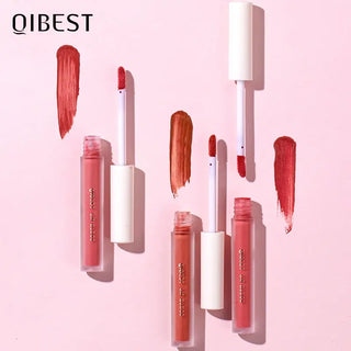 QIBEST Waterproof Liquid Lipstick Lips Makeup Lip Gloss Long Lasting 8 Colors Nude Cosmetic Makeup Matte Lipgloss Lip Tint Matte ALODIA STORE