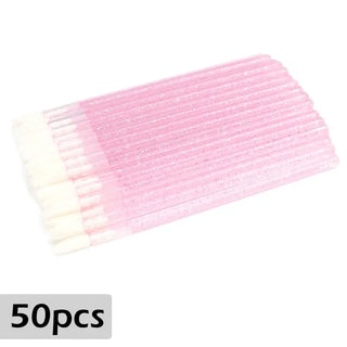 Disposable Lip Brushes 50pcs Eyelash Cleaning Makeup Removing Tools Lipstick Lip Gloss Mascara Wands Set Cosmetic Applicator ALODIA STORE