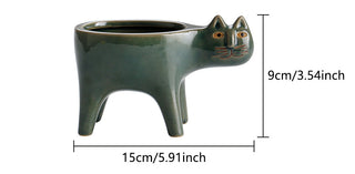 Cartoons Cat Flowerpot Animal Ceramic Flowerpot Cute Vase Cactus Succulent Plants Potted  Flower Arrangement Home Decoration ALODIA STORE