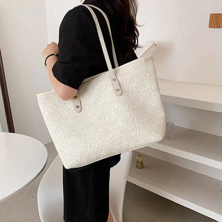 Summer large-capacity shoulder bag female 2021 new fashion solid color handbag commuter shopping bag tote bag ALODIA STORE
