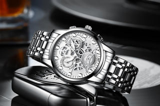 Watch Men Skeleton Automatic quartz Watch Gold Skeleton Vintage Man Watchwrist watches for men ALODIA STORE