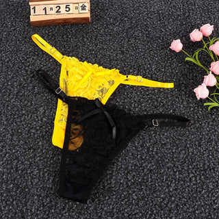 Women Thongs and G Strings Mini Thong Underwear Lace Panties Transparent Lingerie Briefs Women Sexy Adjustable Mujer ALODIA STORE
