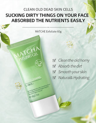 60g Matcha Essence Exfoliator Gel Facial Scrub Face Peeling Smooth Leg Arm Knee Repair Body Scrub Face Cream Whitening Skin Care ALODIA STORE