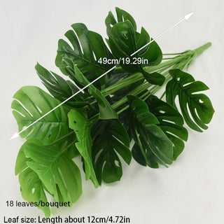 Artificial Plants Green Palm Leaves Monstera Home Garden Living Room Bedroom Balcony Decoration Tropical Plastic Fake Plant Long ALODIA STORE