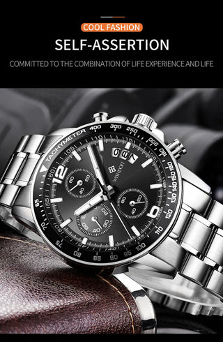 WISHDOIT New Fashion Men's Watch Top Luxury Brand Watch 30m Waterproof Luminous Stainless Steel Men's Watch Reloj hombre ALODIA STORE
