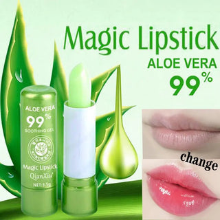 1pcs  Aloe Vera Lipstick Color Changing Lip Balm Lasting Moisturizing Moisturizing Waterproof Temperature Change Lip Balm ALODIA STORE