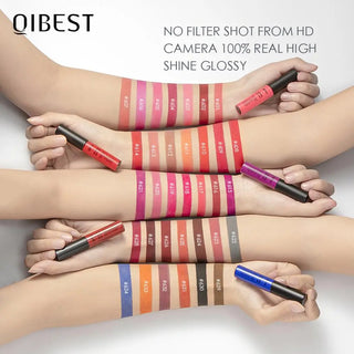 QIBEST Matte Lip Gloss Lip Makeup 34 Colors Velet Nude Waterproof Lipgloss Matte Lipstick Liquid Lipstick Long lasting Lip Tint ALODIA STORE