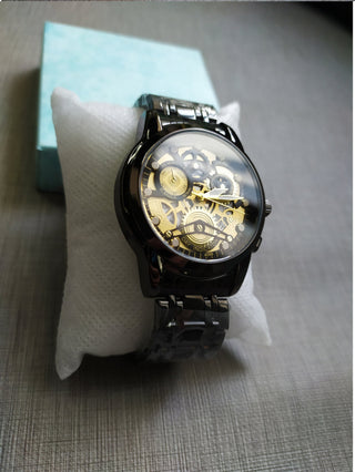 Watch Men Skeleton Automatic quartz Watch Gold Skeleton Vintage Man Watchwrist watches for men ALODIA STORE