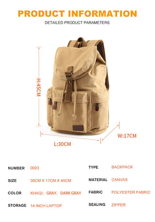 Backpack Unisex Vintage Casual Rucksack 17inch Laptop Backpack W/ USB Charging Port Schoolbag Student Mochia ALODIA STORE
