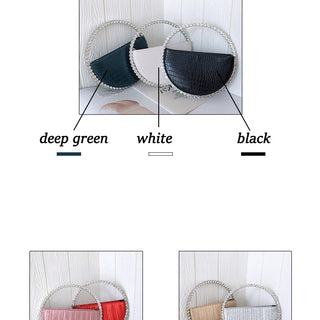 Luxury Colored Diamond Half Moon Women Purses and Handbags Evening Bag Serpentine Designer Party Clutch Bag Chic Wedding Bag ALODIA STORE