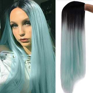 SHANGKE Synthetic Cosplay Wig Long Straight Middle Part Hair Blonde Pink Black Heat Resistant Fiber Long Hair Wigs For Women ALODIA STORE