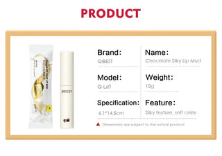 QIBEST Lip Gloss 8 Colors Nude Matte Chocolate Lipstick Waterproof Long Lasting Women Red Lip Tint Velvet Lip Glaze Cosmetics ALODIA STORE