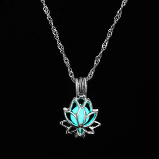 ZOVOLI Vintage Moon Luminous Glowing Moonstone Pendant Necklace Women Jewelry Long Chain Lotus Buddha Pendant Necklaces Gifts ALODIA STORE