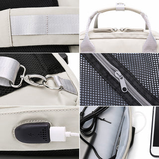 Waterproof Stylish Laptop Backpack Women 13.3 14 15.6 inch Korean Fashion Oxford Canvas USB College Backpack Bag Female Mochila ALODIA STORE