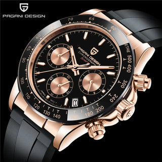 PAGANI DESIGN Top Brand New Rubber Strap Chronograph Watch Men Quartz Wristwatch Luxury Sapphire Glass Sports Watch Men Relogio ALODIA STORE