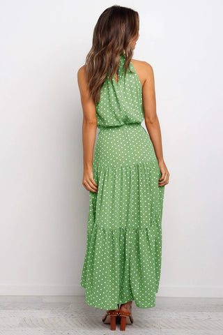 Summer Long Dress Polka Dot Casual Dresses Black Sexy Halter Strapless New 2023 ALODIA STORE