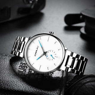 CRRJU Mens Watches Stainless Steel Men's Wrist Watch Casual Luxury Waterproof Sport Watch for Men Quartz Watch Relogio Masculino ALODIA STORE