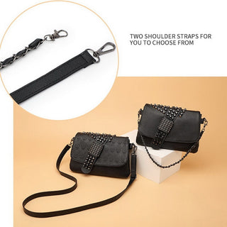 DAEYOTEN Skull Rivets Shoulder Bag Female Black ALODIA STORE