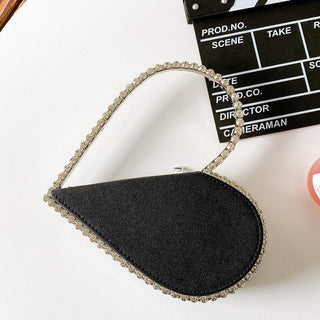 Luxury Colored Diamond Half Moon Women Purses and Handbags Evening Bag Serpentine Designer Party Clutch Bag Chic Wedding Bag ALODIA STORE