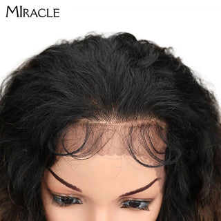 13*4 Synthetic Lace Front Wig Curly Afro Wigs Cosplay Wig Ombre Blonde Lace Front Wig For Women 30Inch Natural Wigs Miracle Hair ALODIA STORE