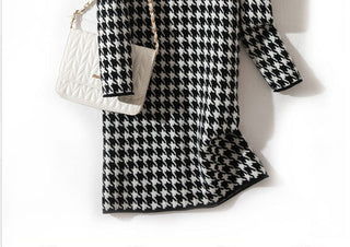 Bird lattice Turtleneck Basic Soft Sweater Dress Korean ALODIA STORE