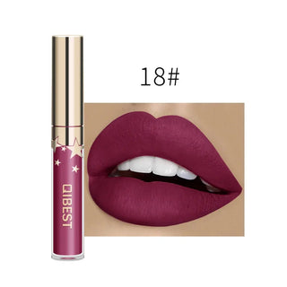 QIBEST Liquid Lipstick Waterproof Lipgloss 24 Color Lipgloss Lipstick Lips Makeup Cosmetic Long Lasting Lip Tint Lip Gloss Matte ALODIA STORE