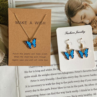 Fashion Women Necklace Korea Style New Butterfly Pendant Necklace Gift For Girl  Cute Lovely Neck Jewelry Wholesale Dropshipping ALODIA STORE
