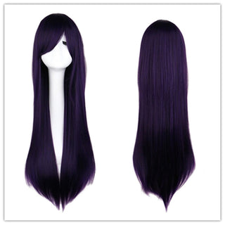 QQXCAIW Long Straight Cosplay Wig Black Purple Pink Blue Sliver Gray Blonde White Orange Brown Synthetic Hair Wigs ALODIA STORE