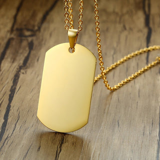 Vnox Stainless Steel Double Dog Tag Necklace for Men High Polished Pendant ID Men Jewelry 24" Chain Necklace ALODIA STORE