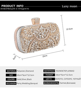 Diamond Evening Metal Clutch bag ALODIA STORE