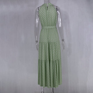 Summer Long Dress Polka Dot Casual Dresses Black Sexy Halter Strapless New 2023 ALODIA STORE