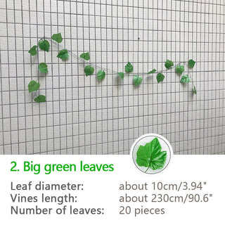 2.4M Silk Artificial Ivy Rattan Leaf Garland Plant Vine Home Wedding Bathroom Decoration Garden Festival Party Decor fake flower ALODIA STORE