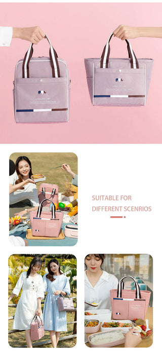 Women's Thermal Lunch Bag Drink Food Fresh Keeping Organizer Insulated Lunch Box Waterproof Picnic Portable Tote Accessories ALODIA STORE