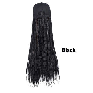 Box Braids Baseball Cap Wig 24inch Long Synthetic Braid Wigs Hat with Braiding Hair Extensions For Black Women Adjustable Size ALODIA STORE