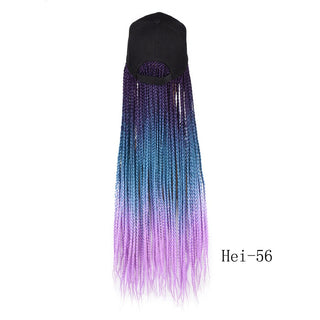 Box Braids Baseball Cap Wig 24inch Long Synthetic Braid Wigs Hat with Braiding Hair Extensions For Black Women Adjustable Size ALODIA STORE