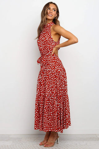 Summer Long Dress Polka Dot Casual Dresses Black Sexy Halter Strapless New 2023 ALODIA STORE