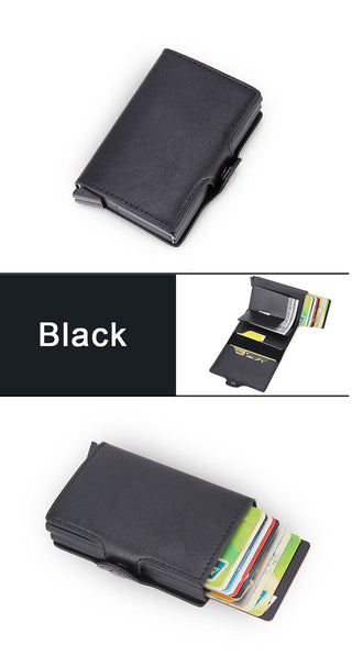 Credit Card Holder Wallet Leather Metal Aluminum ALODIA STORE