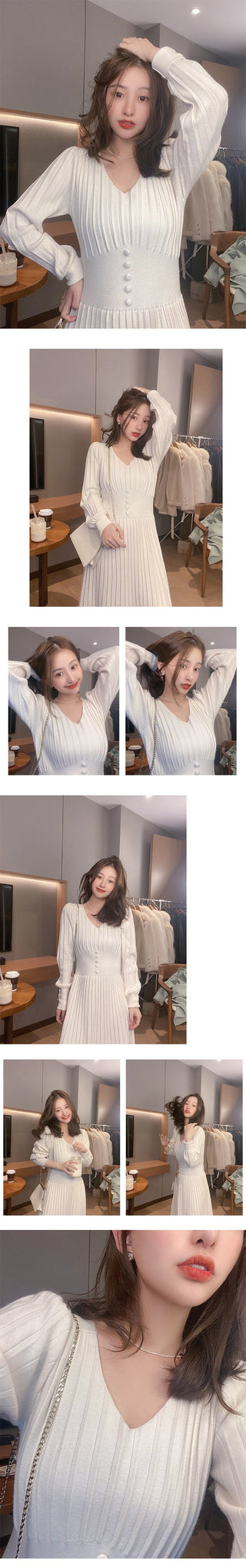 Knitted Dress Women Casual Long Sleeve ALODIA STORE