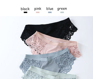 3 Pcs Cotton Panties Sexy Panty Briefs Lace Panties Women Underwear Lingerie Panties for Female Ladies Floral Pantys Underpants ALODIA STORE