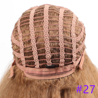 Long Kinky Straight Synthetic Wigs for Black Women Black Brown Blonde Ginger Red White Hair Afro Wigs Synthetic STW Hair Wigs ALODIA STORE