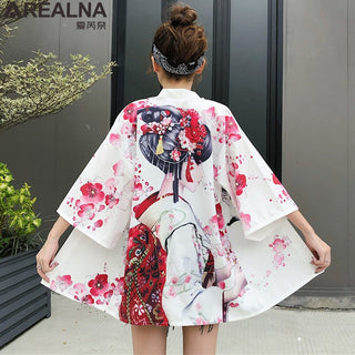 Haori Yukata Men Korean Samurai Japanese Kimono Traditional Clothing Vintage Crane Anime Kimono Beach Girls Cosplay Dress Shirts ALODIA STORE