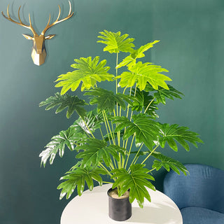 75cm 24Fork Fake Plants Large Artificial Monstera Tree Branch Plastic Tropical Palm False Turtle Leaf For Home Garden Room Decor ALODIA STORE