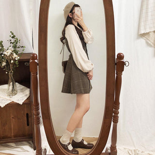 Plaid Button Shirt Dress ALODIA STORE